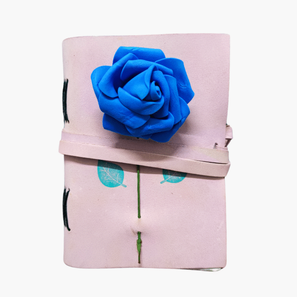 Blue Flower Leather Journal (4) Diary for Girls and Women - Gift Box Included
