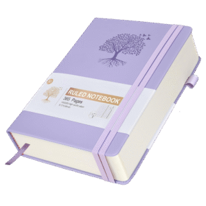 Leather Journals ruled 365 Pages A5, Pink Hardcover for Women, Men, Note Taking, Writing, 5.75'' X 8.38'' Purple