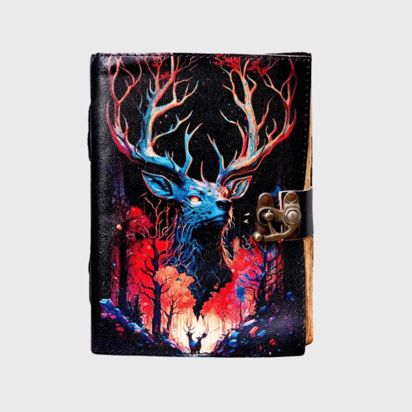 leather journal (49) Book of Shadows Journal Magical Deer Print Diary